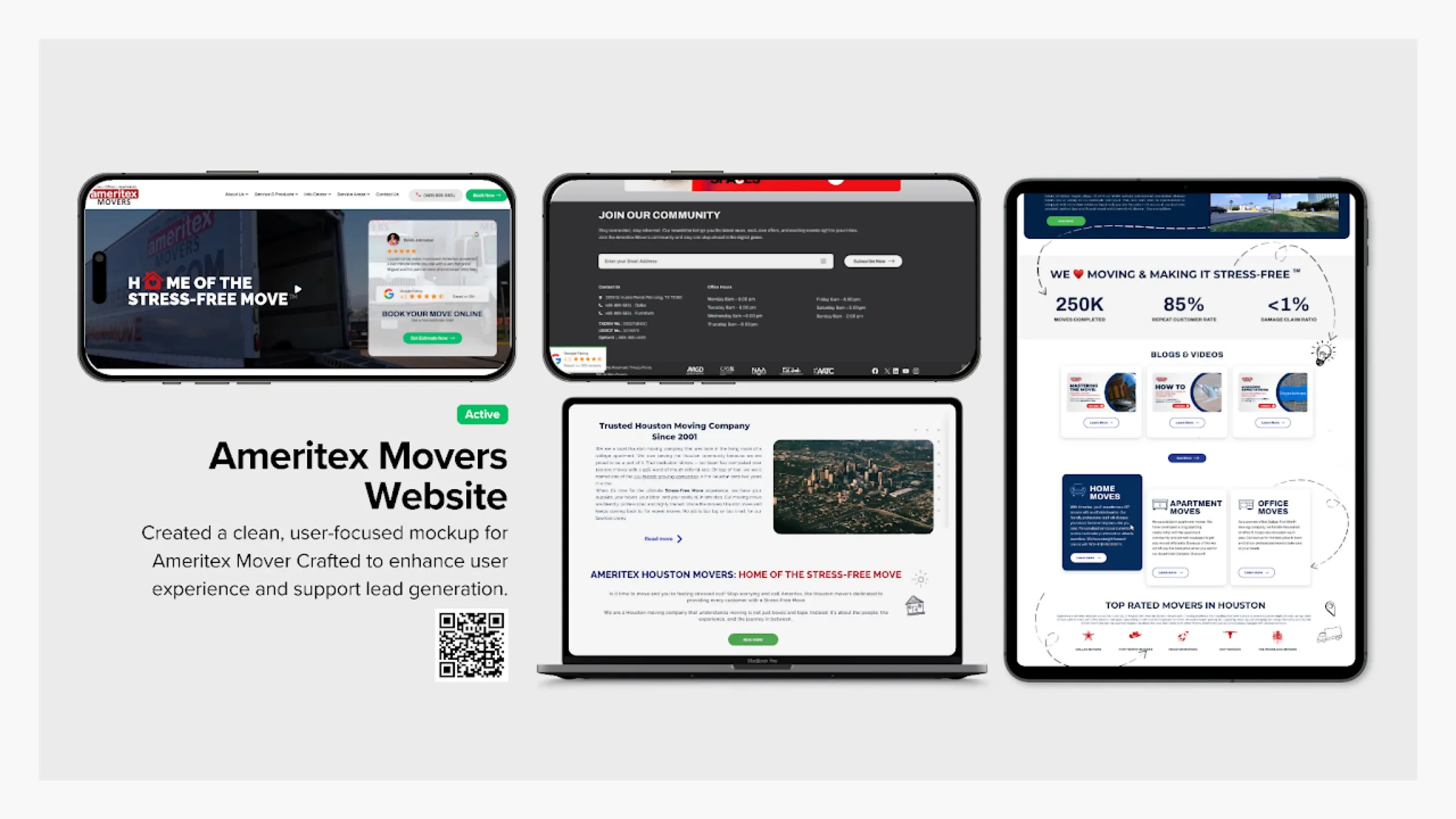 Ameritex movers website design lead generation