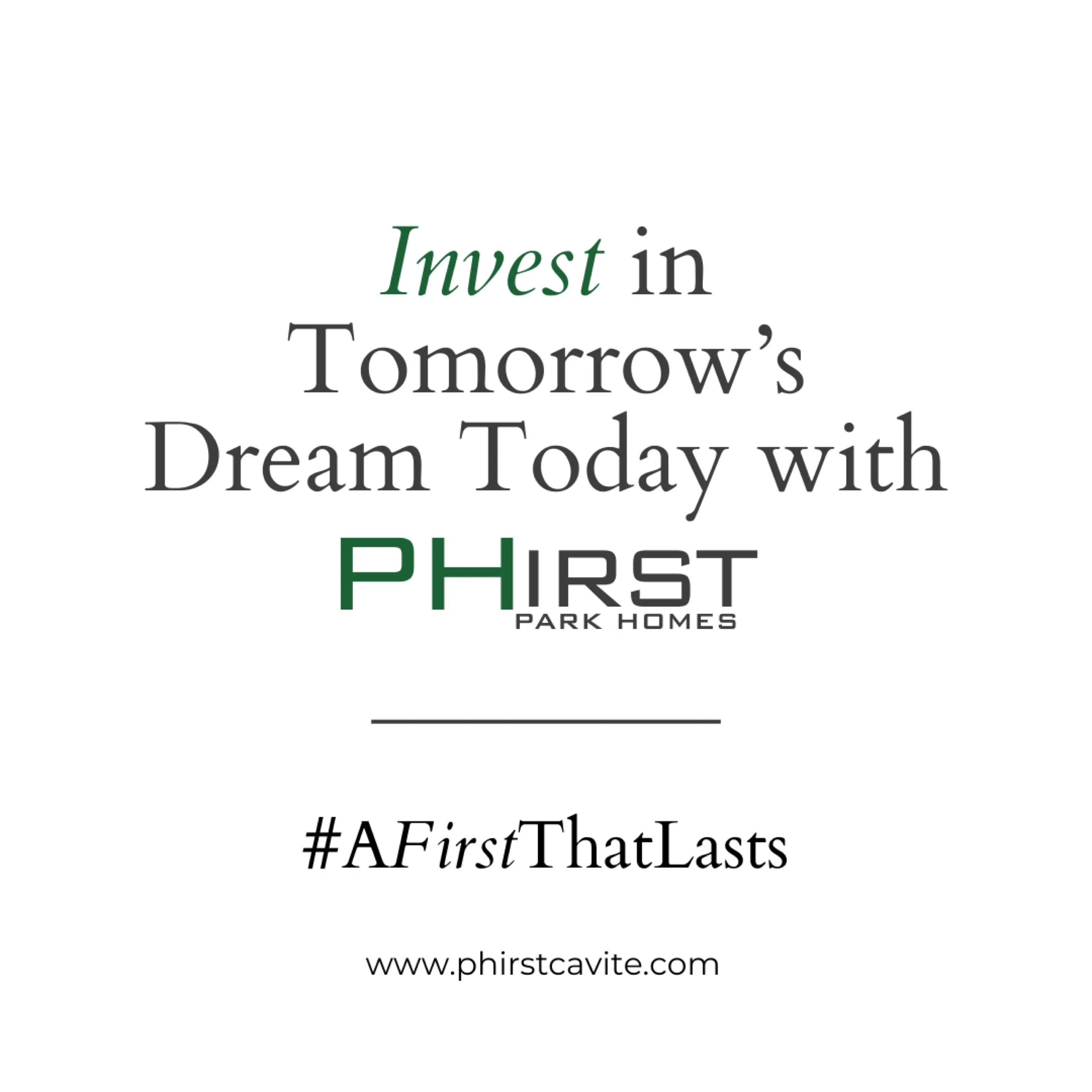 Phirst park homes brand quote social media post design