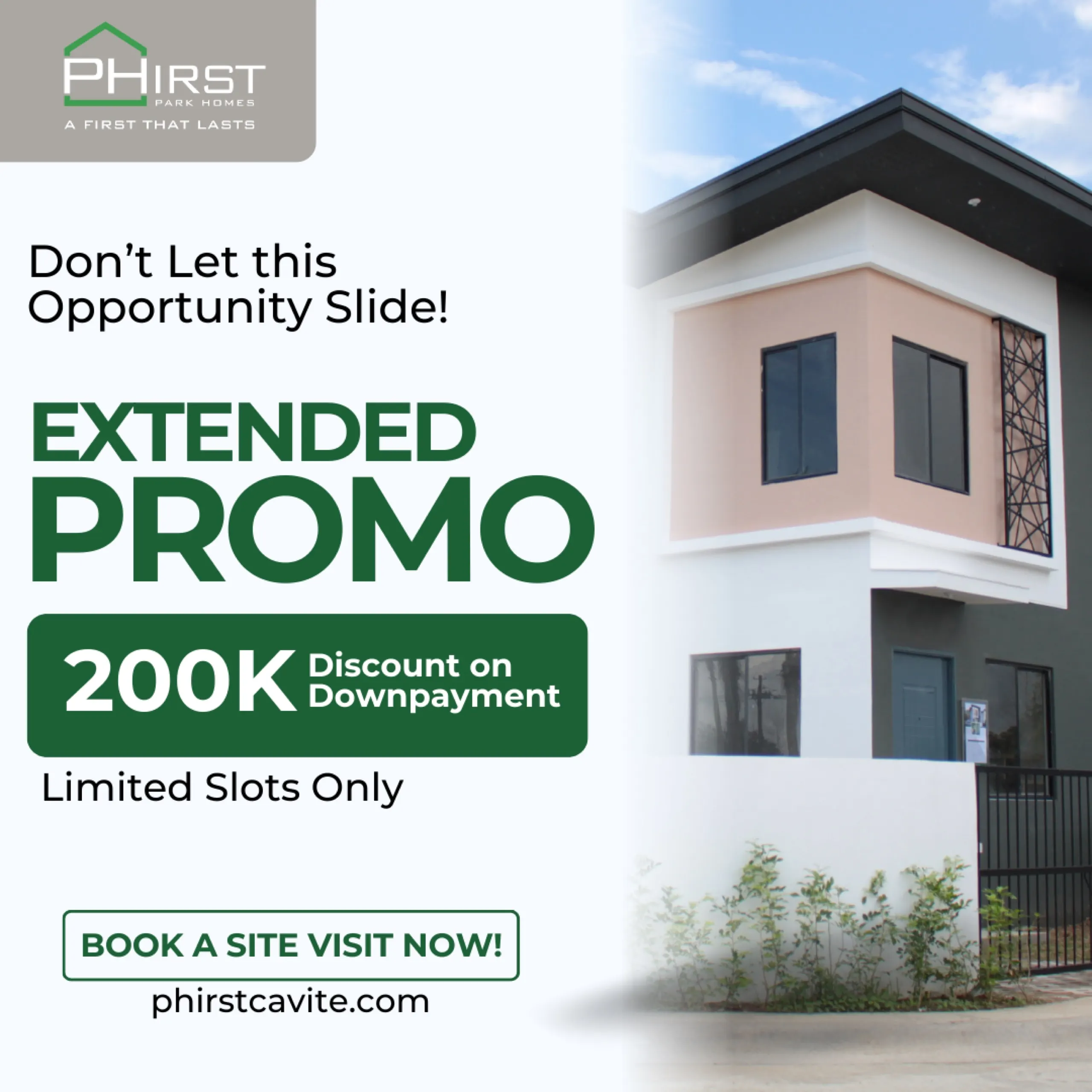 Phirst park homes extended promo real estate ad design