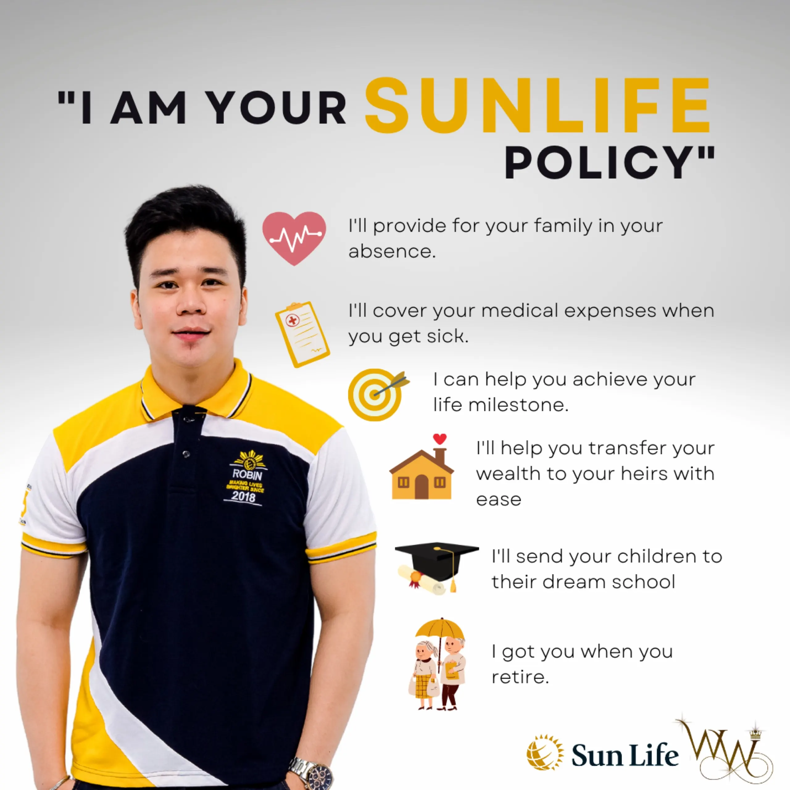 Sun life insurance policy benefits social media graphic